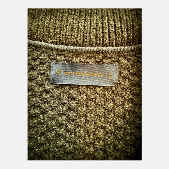 Denver Hayes 3/4 Zip Sweater Knit Cotton / Wool Blend Men’s Size Large - Picture 5 of 10